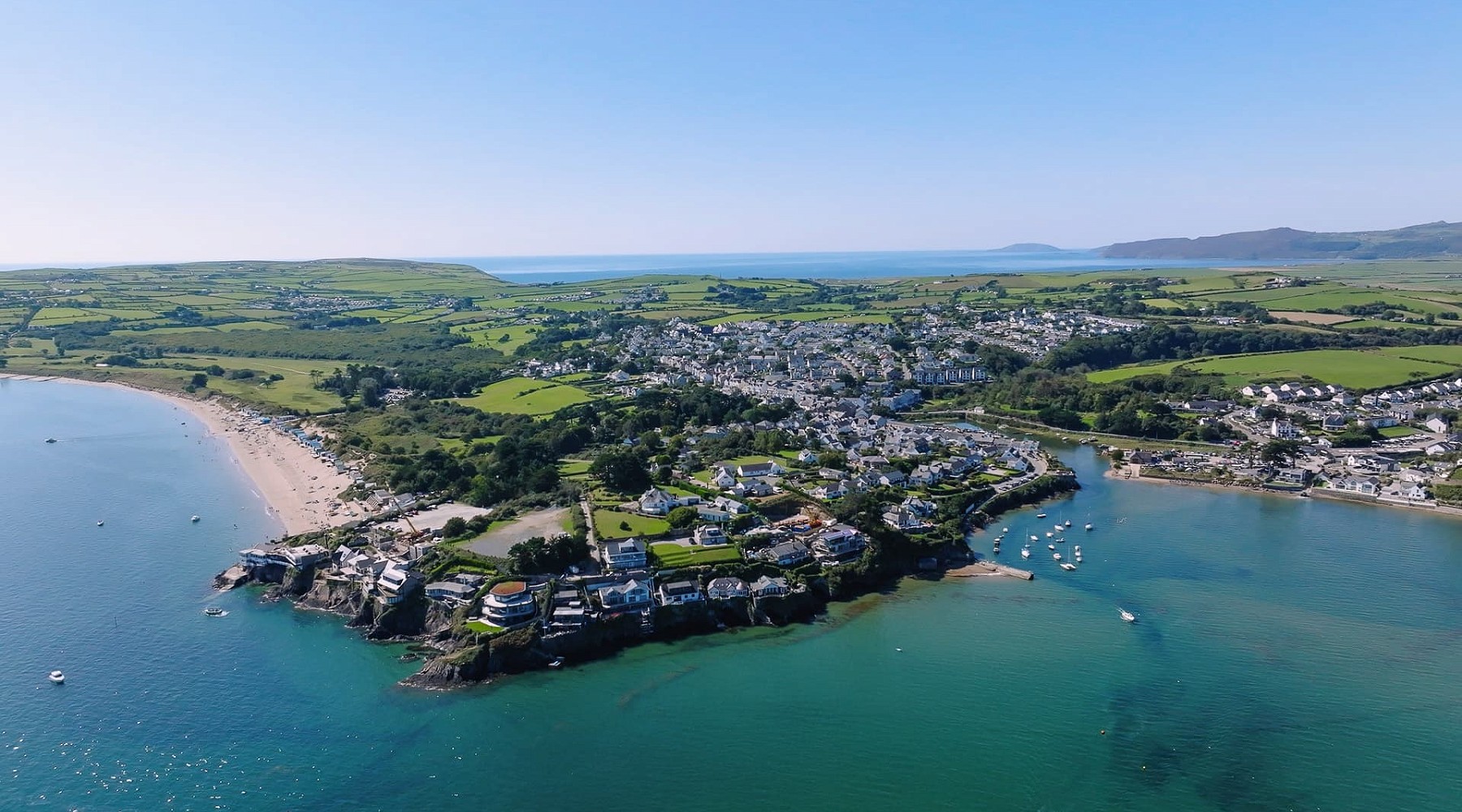 aerial shot of abersoch