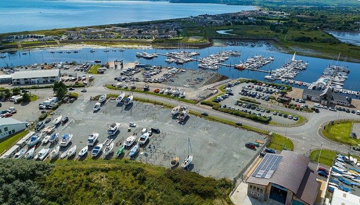 Aerial photo of the marina